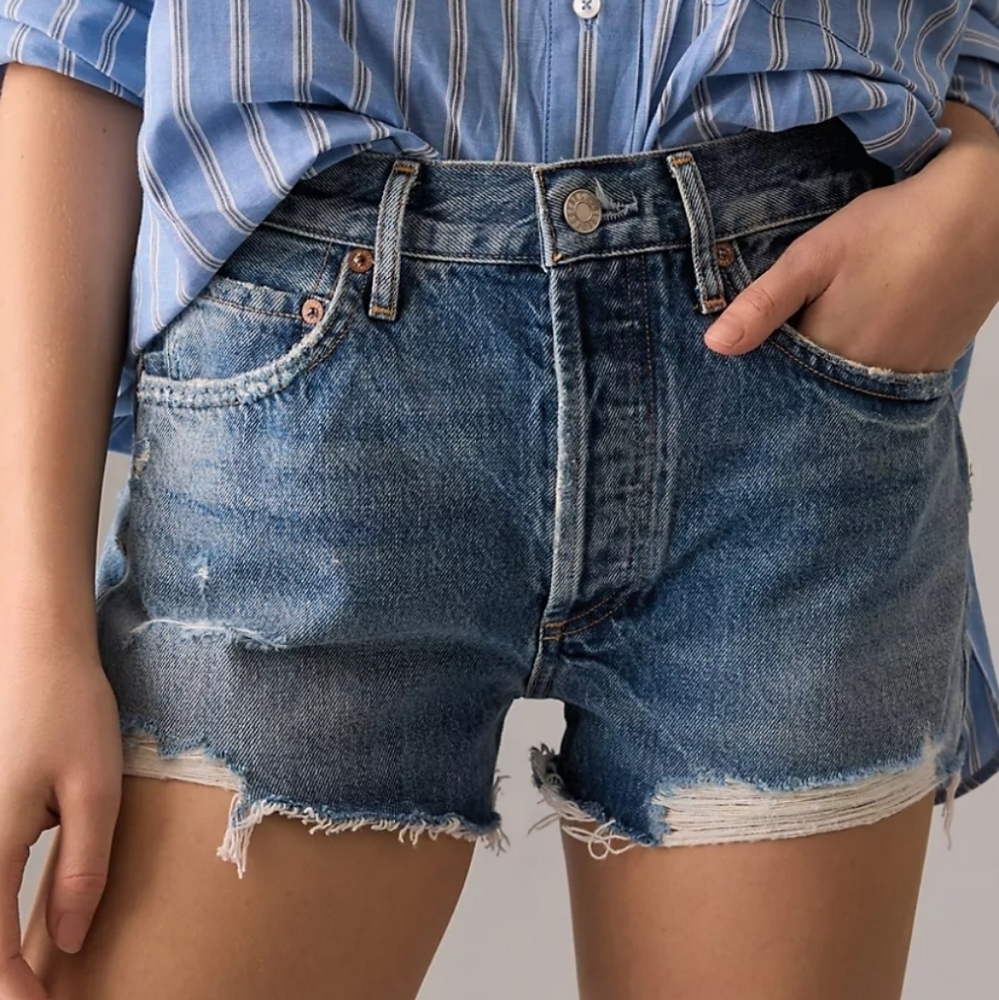 AGOLDE PARKER HI RISE BUTTON FLY DENIM SHORTS SZ 31